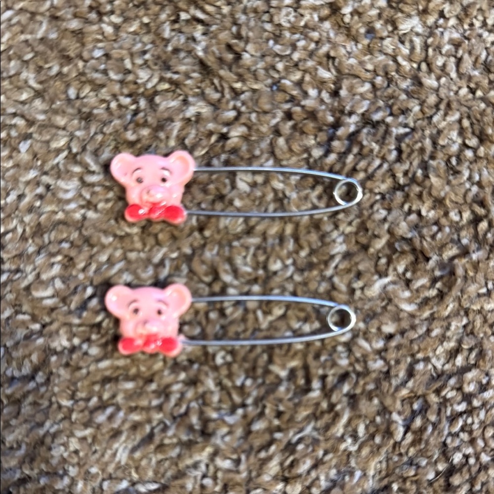Vintage Gerber cloth baby diaper pins lot of 2 pink